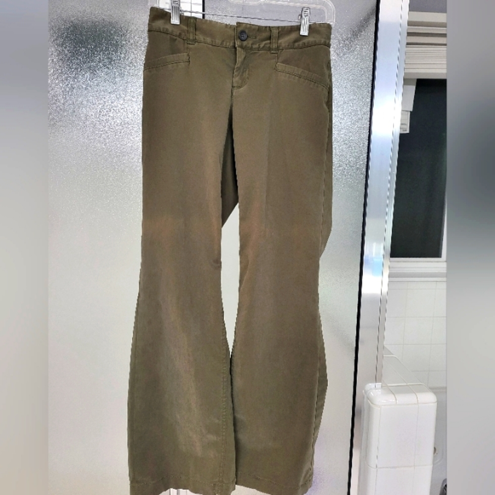 Banana Republic Green Cotton Stretch Pants Sz 0